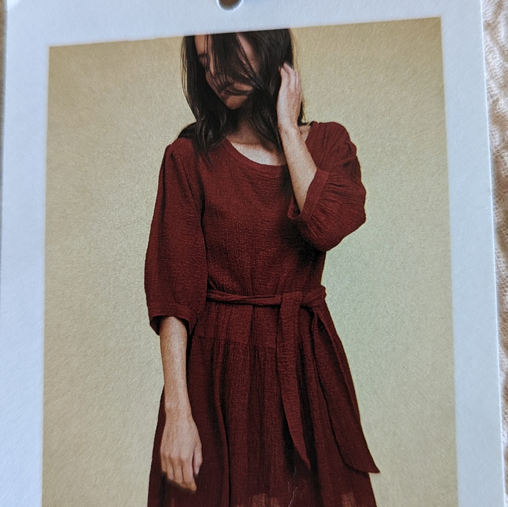 Rosetta Banded Peasant Dress, alabaster (lt peach), Nation LTD, women's small